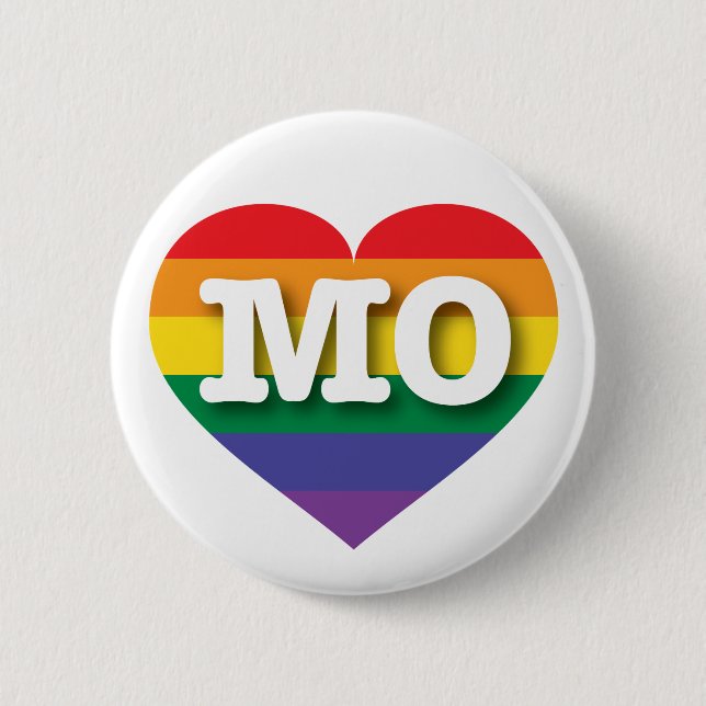 I Love Missouri Rainbow Heart 6 Cm Round Badge (Front)
