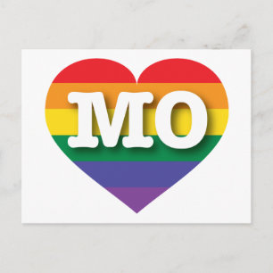 I Love Missouri Rainbow Heart Postcard