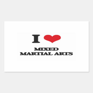 I Love Mixed Martial Arts Rectangular Sticker