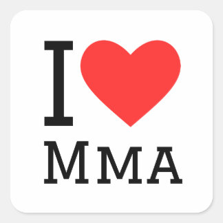 I love mma square sticker