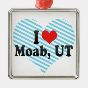 I Love Moab, UT Metal Tree Decoration