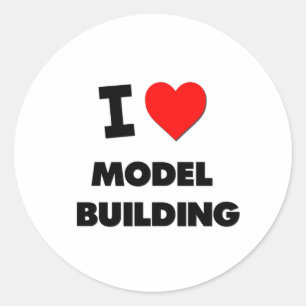 I Love Model Building Classic Round Sticker