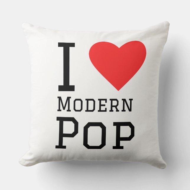 I love modern pop square sticker cushion (Front)