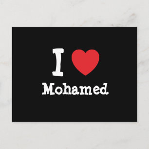 I love Mohamed heart custom personalised Postcard