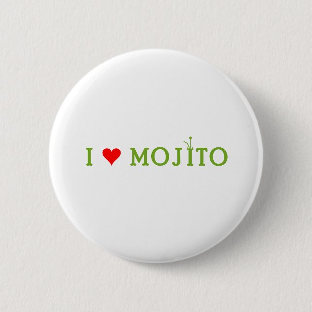I Love Mojito 6 Cm Round Badge (Front)