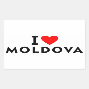 I love Moldova country like heart travel tourism Rectangular Sticker