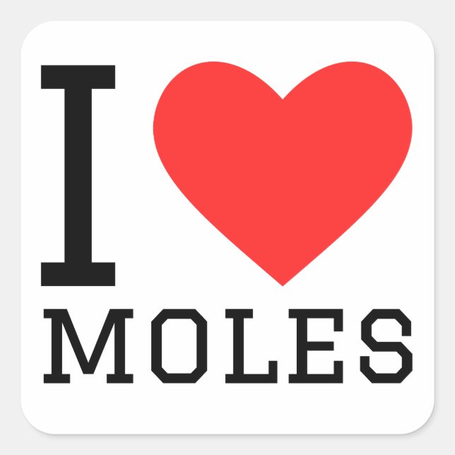 I love moles square sticker (Front)