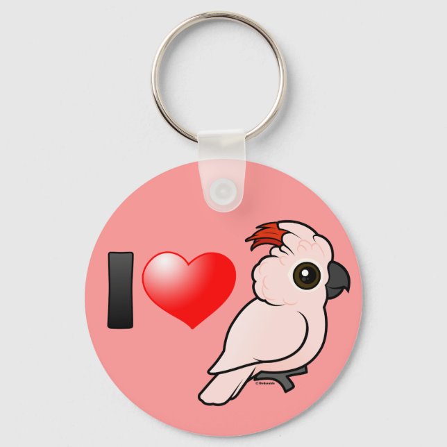 I Love Moluccan Cockatoos Key Ring (Front)