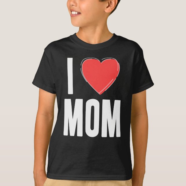 I Love MOM Kids Shirt – Cute & Simple Love for Mum (Front)