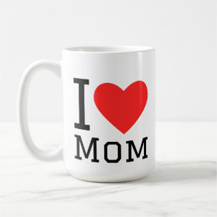 I love mom square sticker coffee mug