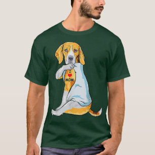 I Love Mom Tattoo Beagle Mom Dog Mother's Day Gift T-Shirt