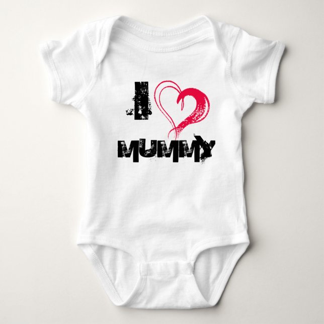 I Love mommy Baby Bodysuit (Front)