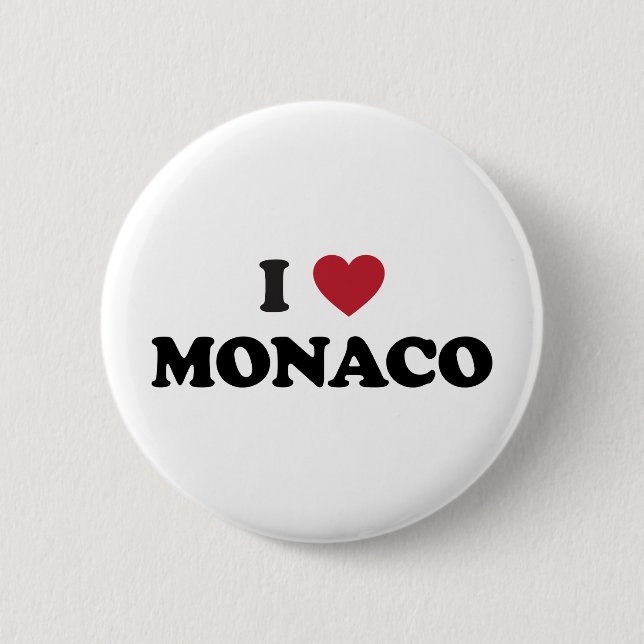 I Love Monaco 6 Cm Round Badge (Front)