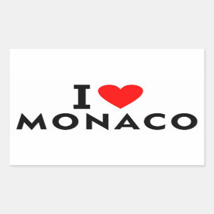 I love Monaco country like heart travel tourism Rectangular Sticker