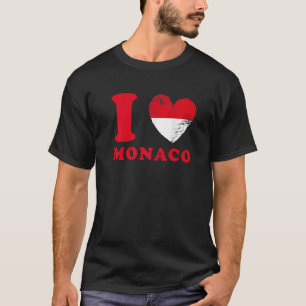 I Love Monaco  Drapeau en forme de cœur Monaco  1 T-Shirt