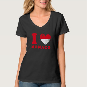 I Love Monaco  Drapeau en forme de cœur Monaco  1 T-Shirt