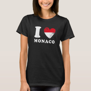I Love Monaco  Drapeau en forme de cœur Monaco T-Shirt