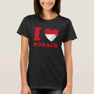 I Love Monaco   Drapeau en forme de cœur Monaco T-Shirt
