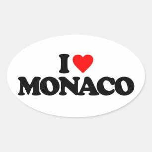 I LOVE MONACO OVAL STICKER