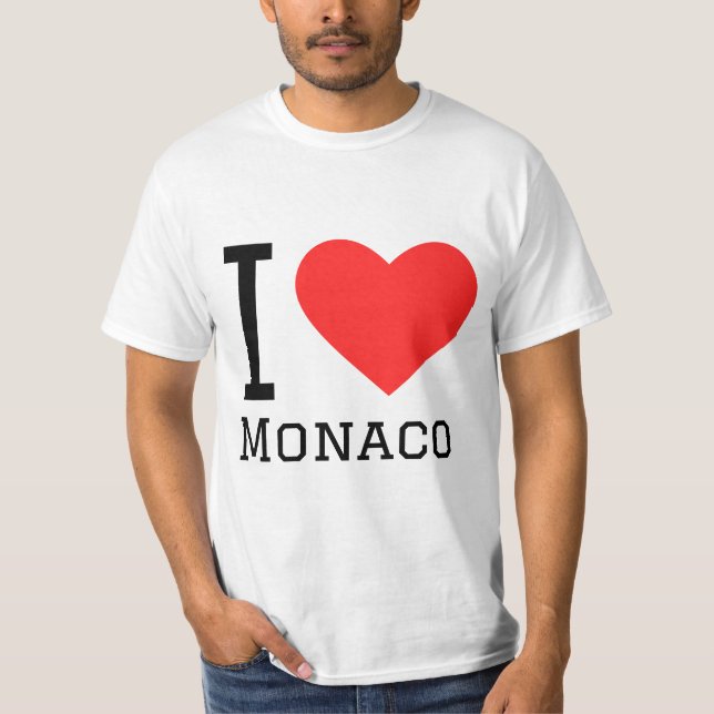 I love Monaco square sticker T-Shirt (Front)