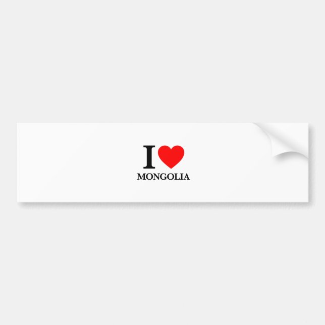 I Love Mongolia Bumper Sticker (Front)