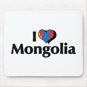 I Love Mongolia Flag Mouse Pad