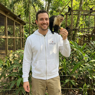 I Love Monkeys Cute Handwritten Typography Hoodie