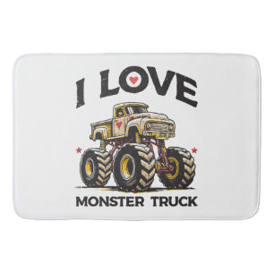I Love Monster Truck Bath Mat
