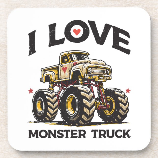 I Love Monster Truck Coaster (Front)