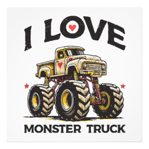 I Love Monster Truck Photo Print