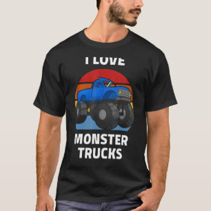 I Love Monster Trucks Kids Adult Cool Vintage Mons T-Shirt