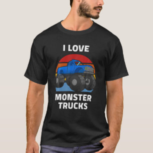 I Love Monster Trucks Kids Adult Cool Vintage Mons T-Shirt