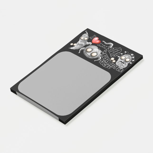 I Love Monsters 'cause People Sucks Post-it Notes (Angled)