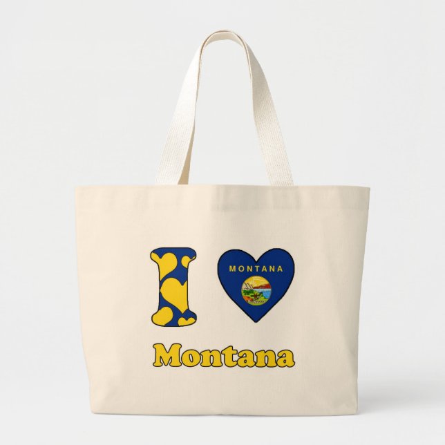 I love Montana Large Tote Bag (Front)