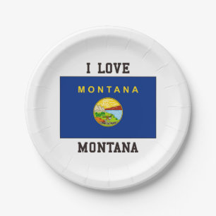 I Love Montana Paper Plate