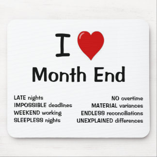 I Love Month End Funny Accounting Quote Mouse Pad
