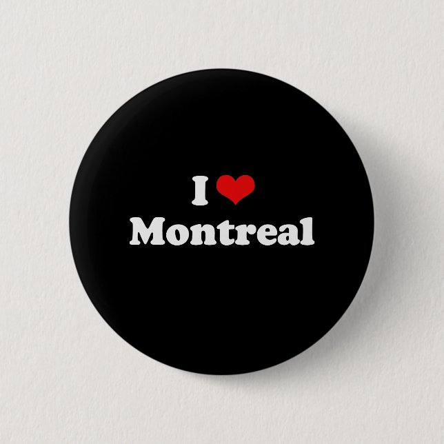 I Love Montreal Tshirt White Tshirt 6 Cm Round Badge (Front)