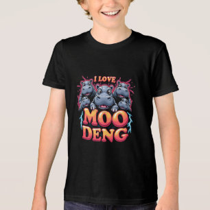 I Love Moo Deng Baby Hippo Lovers  Tri-Blend Shirt