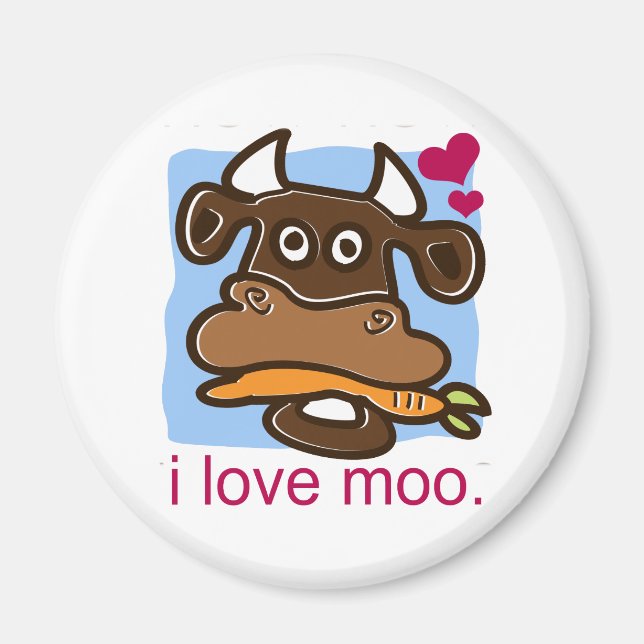 I Love Moo Magnet (Front)