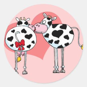 I Love Moo Valentines Stickers