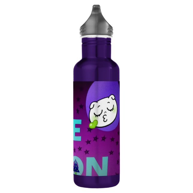"I Love Moon" – A Whimsical Celestial Art Design 710 Ml Water Bottle (Right)