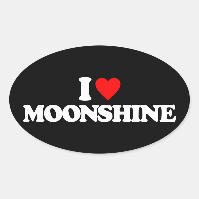 I LOVE MOONSHINE OVAL STICKER (Front)