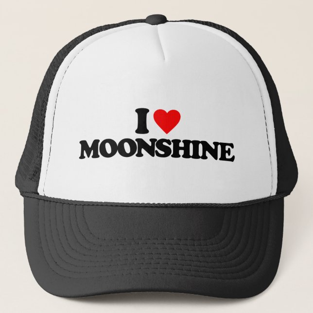 I LOVE MOONSHINE TRUCKER HAT (Front)
