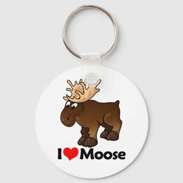 I Love Moose Key Ring (Front)