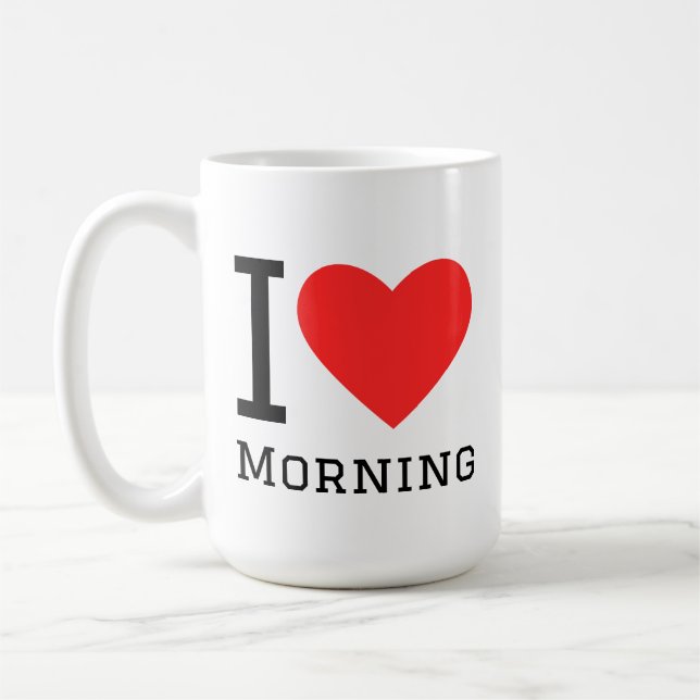 I love morning square sticker coffee mug (Left)