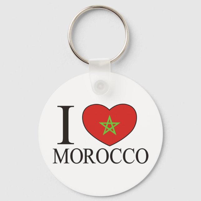 I Love Morocco Key Ring (Front)
