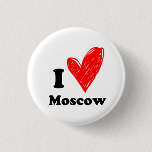 I love Moscow 3 Cm Round Badge