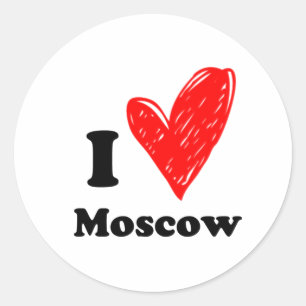 I love Moscow Classic Round Sticker