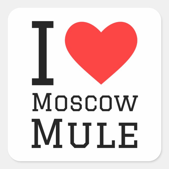 I love Moscow mule Square Sticker (Front)