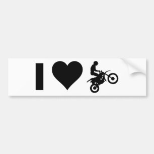 I Love Motocross Bumper Sticker